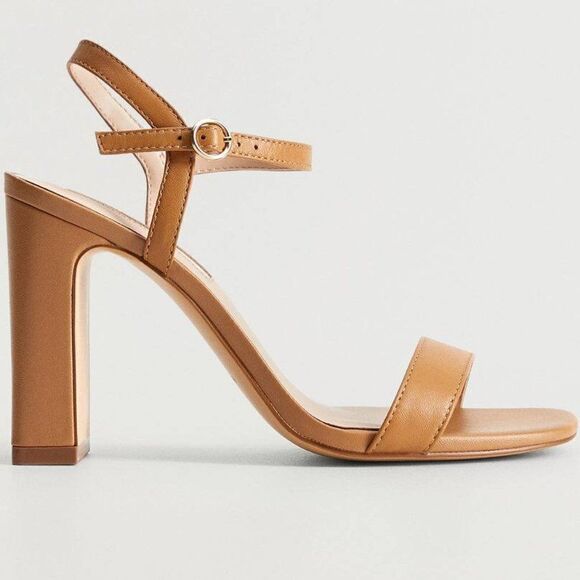 Mango Genuine Leather Sandals Heels - Picture 4 of 16